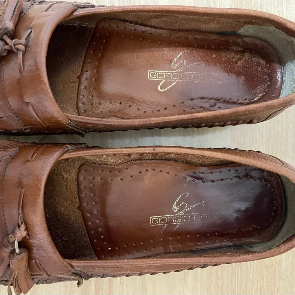Giorgio Brutini brown leather tassel loafers size 8D